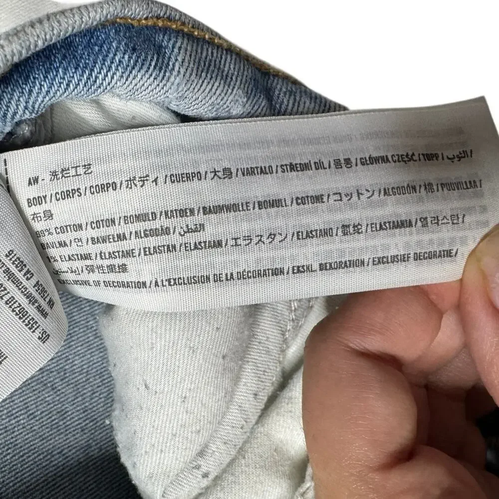 Abercrombie 90s Straight Ultra High Rise Distressed Jeans 26 - Picture 7 of 11